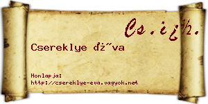 Csereklye Éva névjegykártya