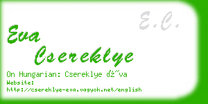 eva csereklye business card